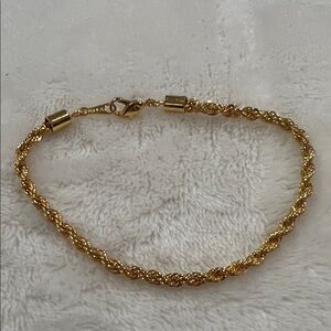 Elegant Gold Tone Rope Chain Bracelet
